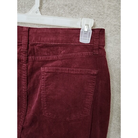 St Johns Bay Bootcut Corduroy Pants Womens 12 Burgundy Slimming Stretch NEW - Picture 9 of 13